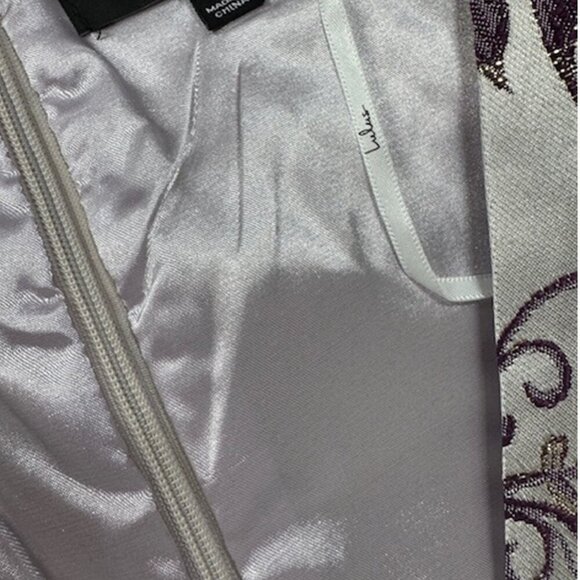 NWT Lulus Go with the Glow Metallic Purple Floral Jacquard Shift Dress - Picture 6 of 8